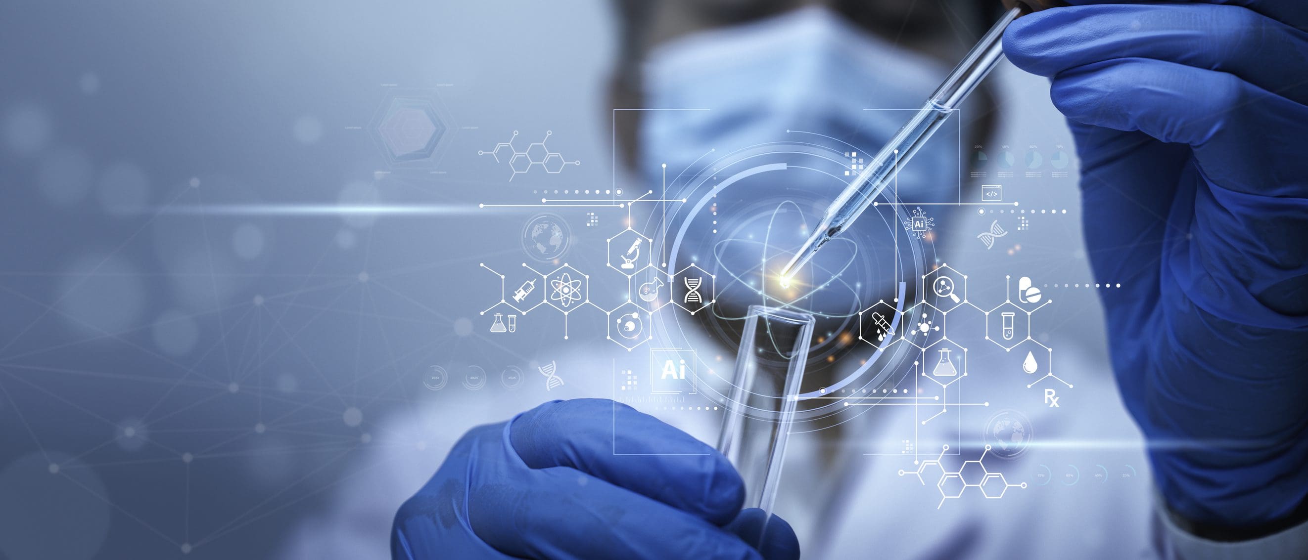 Researcher using pipette in laboratory setting