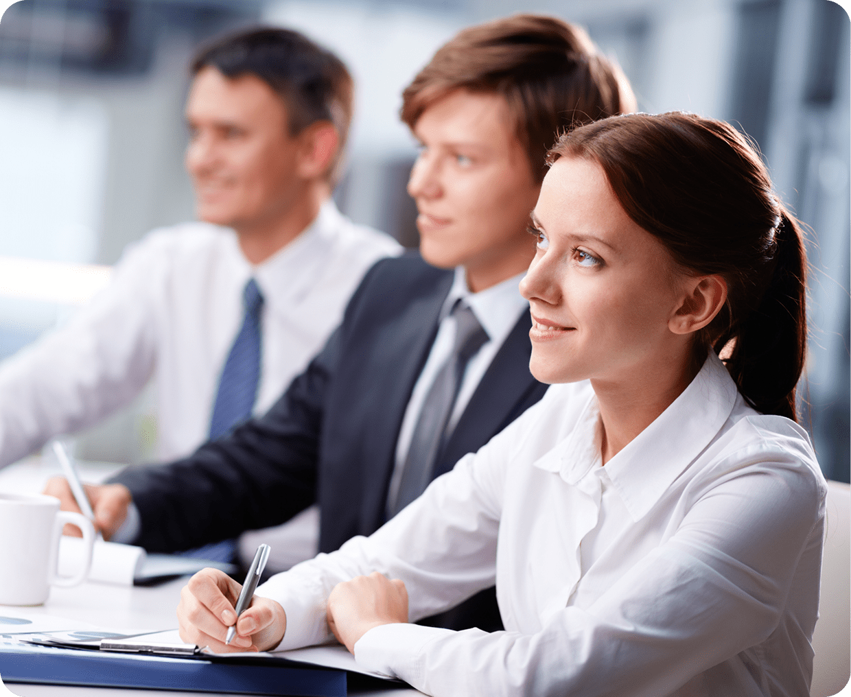 Business meeting with attentive participants